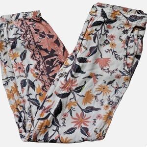 Anthropologie Floral Jogger Pants Viscose Womens Size US 6